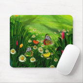 Natuur Landscape- Butterfly's & Flowers Muismat (Met muis)