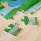 Natuur Landscape Trees Birds Flowers, leeftijd 4 Legpuzzel (Zijkant)