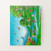 Natuur Landscape Trees Birds Flowers, leeftijd 4 Legpuzzel (Verticaal)