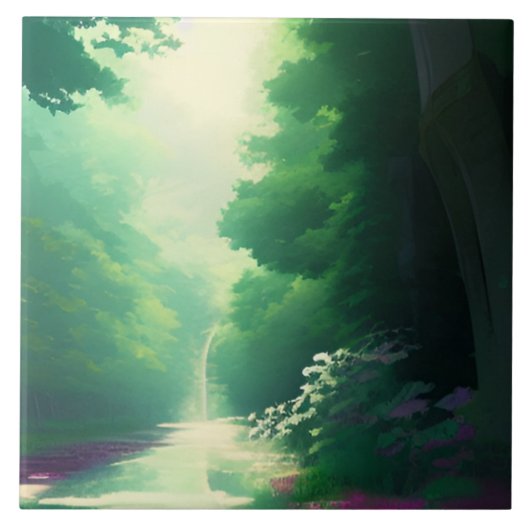 Natuur landschap decoratief tegeltje (Voorkant)