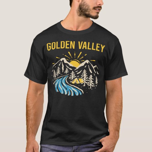 Natuur Landschap Golden Valley T-shirt (Voorkant)