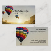 Natuur landschap heteluchtballonfestival in sky visitekaartje (Voorkant / Achterkant)