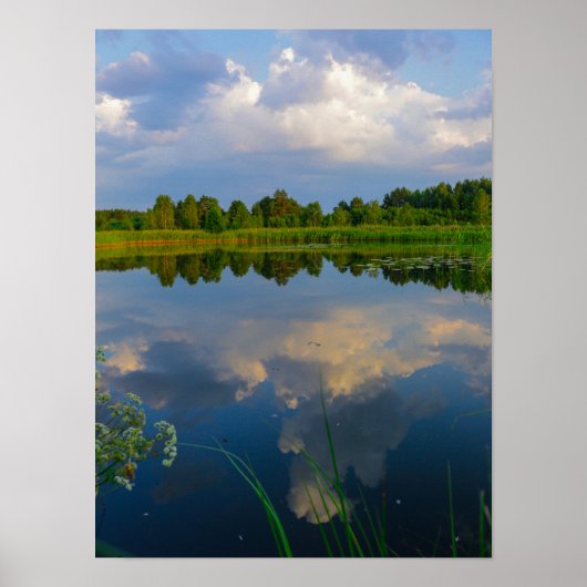 Natuur Landschap Lake Scenery Belarus Poster (Voorkant)