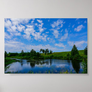 Natuur Landschap Meer Bomen Wit-Rusland Poster