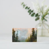 natuur landschap met dennenbomen visitekaartje (Staand voorkant)