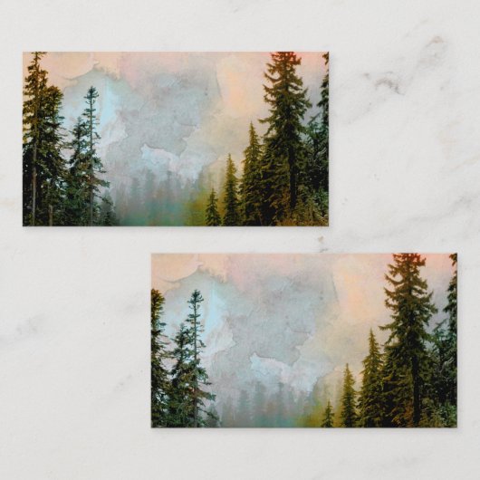 natuur landschap met dennenbomen visitekaartje (Voorkant / Achterkant)
