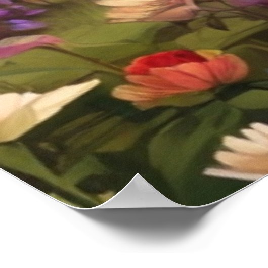 Natuur landschap met een meer en naast huisje poster (Hoek)