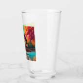 Natuur Landschap met meer, Cottage, Herfst Glas (Links)