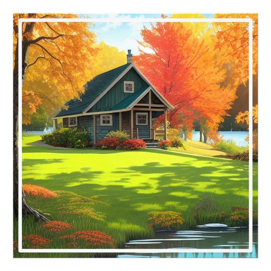 Natuur Landschap met meer en meer Foto Afdruk (Voorkant)