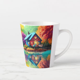 Natuur landschap met meer en najaar-38566 latte mok