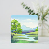 Natuur Landschap met River Kaart (Staand voorkant)