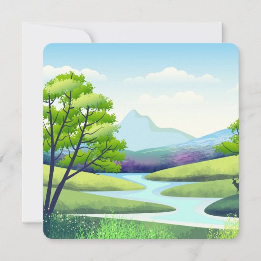Natuur Landschap met River Kaart (Voorkant)