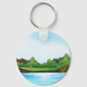 Natuur Landschap met Rivier Tank-22805 Sleutelhanger