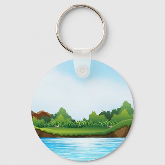 Natuur Landschap met Rivier Tank-22805 Sleutelhanger (Voorkant)