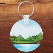 Natuur Landschap met Rivier Tank-22805 Sleutelhanger (Achterkant)