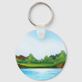 Natuur Landschap met Rivier Tank-22805 Sleutelhanger (Achterkant)