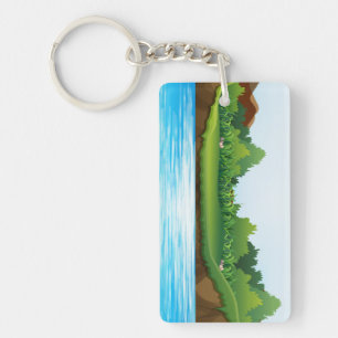 Natuur Landschap met Rivier Tank-22805 Sleutelhanger