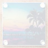 Natuur landschap met zwembad Palmbomen-25925 Glazen Onderzetter (Achterkant)