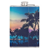 Natuur landschap met zwembad Palmbomen-25925 Heupfles (Achterkant)