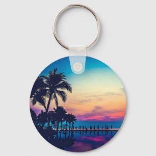 Natuur Landschap met Zwembad Palmbomen-25925 Sleutelhanger