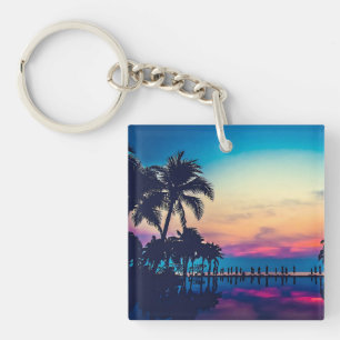 Natuur Landschap met Zwembad Palmbomen-25925 Sleutelhanger
