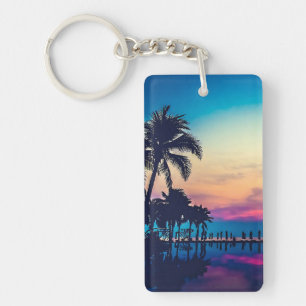 Natuur Landschap met Zwembad Palmbomen-25925 Sleutelhanger