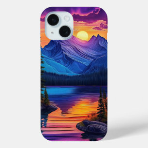  Natuur Landschap Mountain Lake Sunset iPhone 15 Case