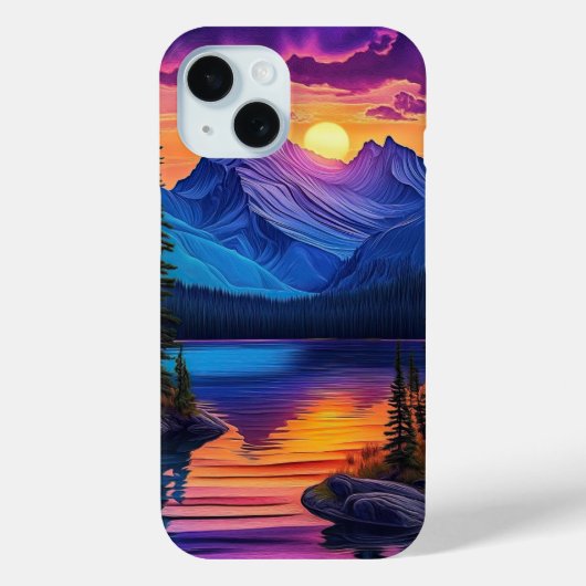 Natuur Landschap Mountain Lake Sunset Case-Mate iPhone Case (Achterkant)