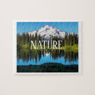 Natuur Landschap Puzzle Berg, Bomen & Meer Legpuzzel