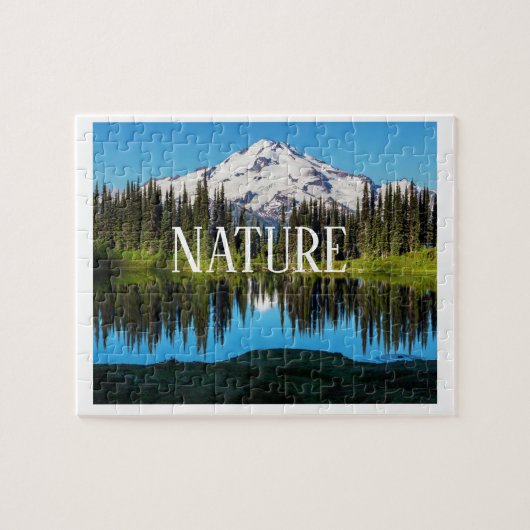 Natuur Landschap Puzzle | Berg, Bomen & Meer Legpuzzel (Horizontaal)
