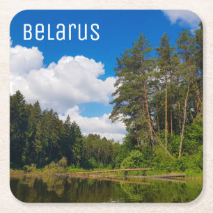 Natuur Landschap Sceneras Canal Sky Belarus Kartonnen Onderzetters