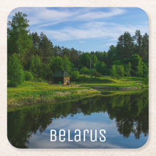Natuur Landschap Sceneras Canal Sky Belarus Kartonnen Onderzetters