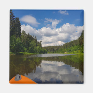 Natuur Landschap Scenery Canal Sky Kayak Magneet