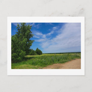 Natuur Landschap Scenery Rural Road Belarus Briefkaart
