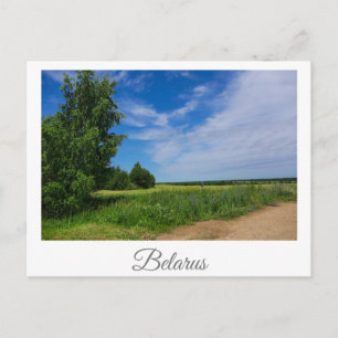 Natuur Landschap Scenery Rural Road Belarus Briefkaart