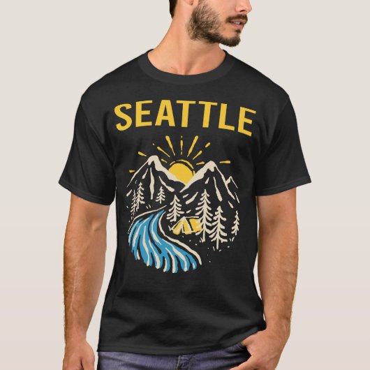 Natuur Landschap Seattle T-shirt (Voorkant)