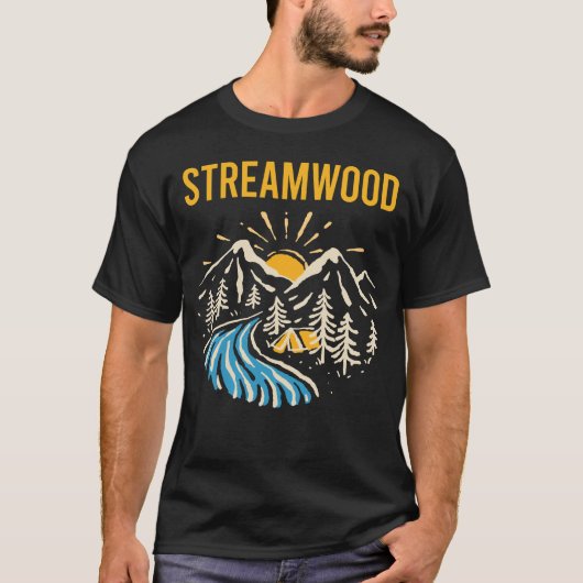 Natuur Landschap Streamwood T-shirt (Voorkant)