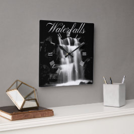 Natuur Landschap Waterval Vierkante Klok