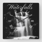 Natuur Landschap Waterval Vierkante Klok (Voorkant)