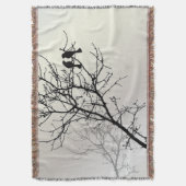 natuur landschap zwarte witte boom silhouet deken (Voorkant Verticaal)