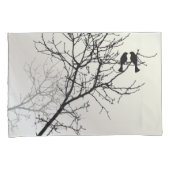 natuur landschap zwarte witte boom silhouet kussensloop (Voorkant-Rechts)