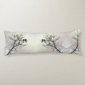 natuur landschap zwarte witte boom silhouet lichaamskussen (Achterkant)