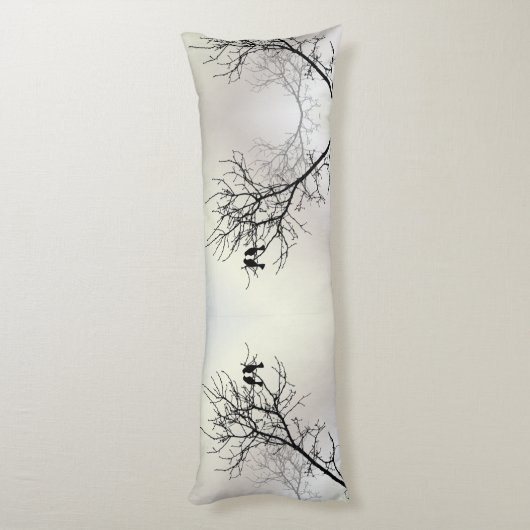 natuur landschap zwarte witte boom silhouet lichaamskussen (Achterkant (Verticaal))