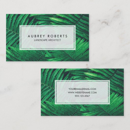Natuur Landschapsarchitect Fern Planten Visitekaartje (Voorkant / Achterkant)