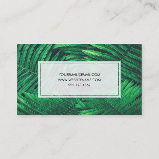 Natuur Landschapsarchitect Fern Planten Visitekaartje (Achterkant)
