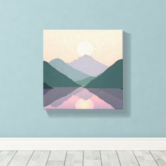 Natuur Landschapsillustratie Canvas Print (Insitu (Houten vloer))