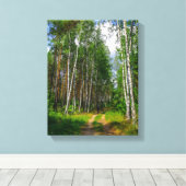 Natuur Landschapslandschap Forest Birch Belarus Canvas Afdruk (Insitu (Houten vloer))