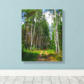 Natuur Landschapslandschap Forest Birch Belarus Canvas Afdruk (Insitu (Houten vloer))