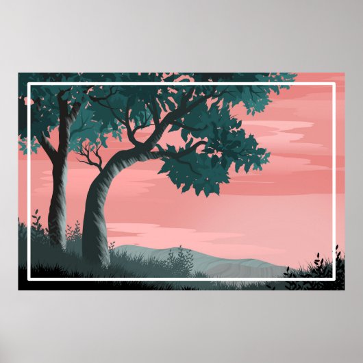 Natuur landschapslandschap poster (Voorkant)