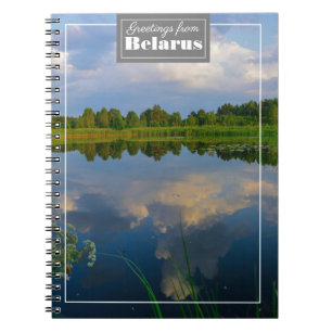 Natuur landschapslandschapsmeer in het Wit-Russisc Notitieboek
